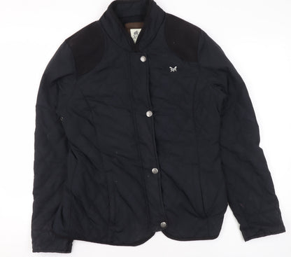 Womens UK Size 10 Crew Clothing Co Black Quilted Coat