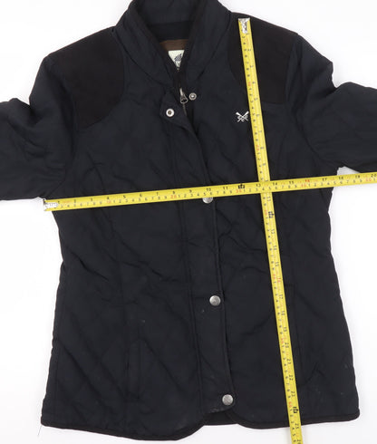 Womens UK Size 10 Crew Clothing Co Black Quilted Coat