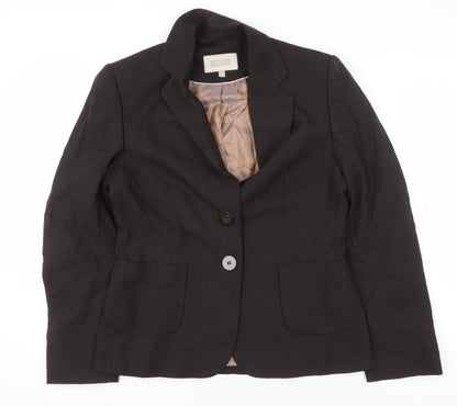 Next Womens Black Pinstripe Blazer Jacket Size 12 Regular Fit