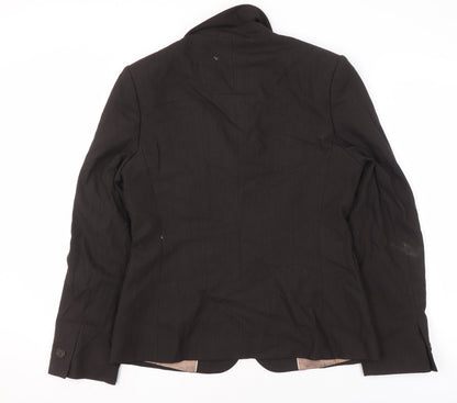 Next Womens Black Pinstripe Blazer Jacket Size 12 Regular Fit