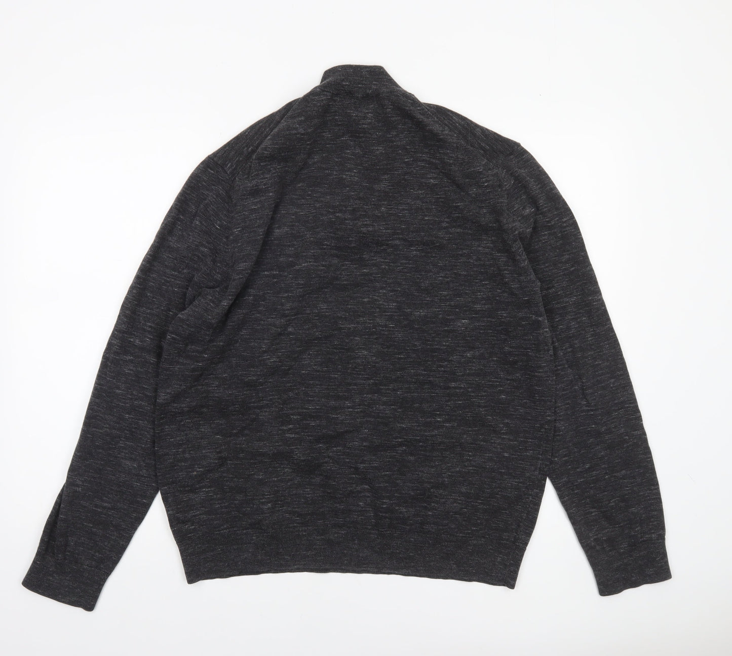 Marks and Spencer Men’s Grey XL 1/4 Zip Cotton Rich Jumper