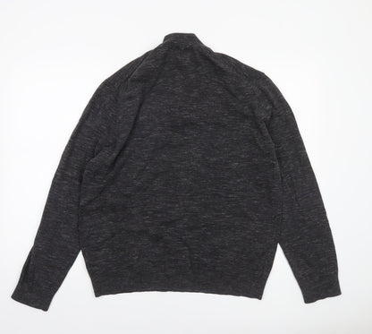 Marks and Spencer Men’s Grey XL 1/4 Zip Cotton Rich Jumper