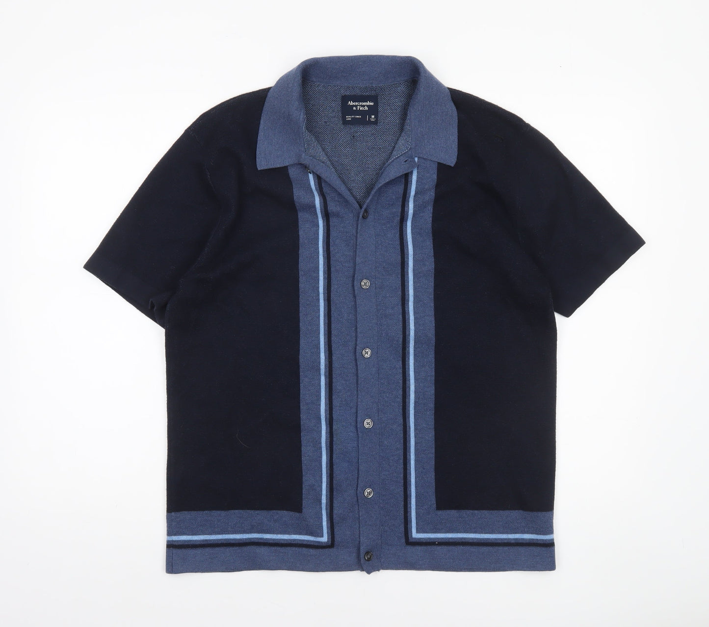 Abercrombie & Fitch Men’s Blue Collared Button Cardigan Jumper M