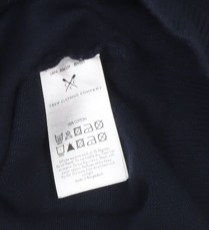 Crew Clothing Company Men’s Blue V-Neck Cotton Pullover Jumper L