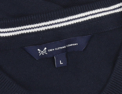 Crew Clothing Company Men’s Blue V-Neck Cotton Pullover Jumper L