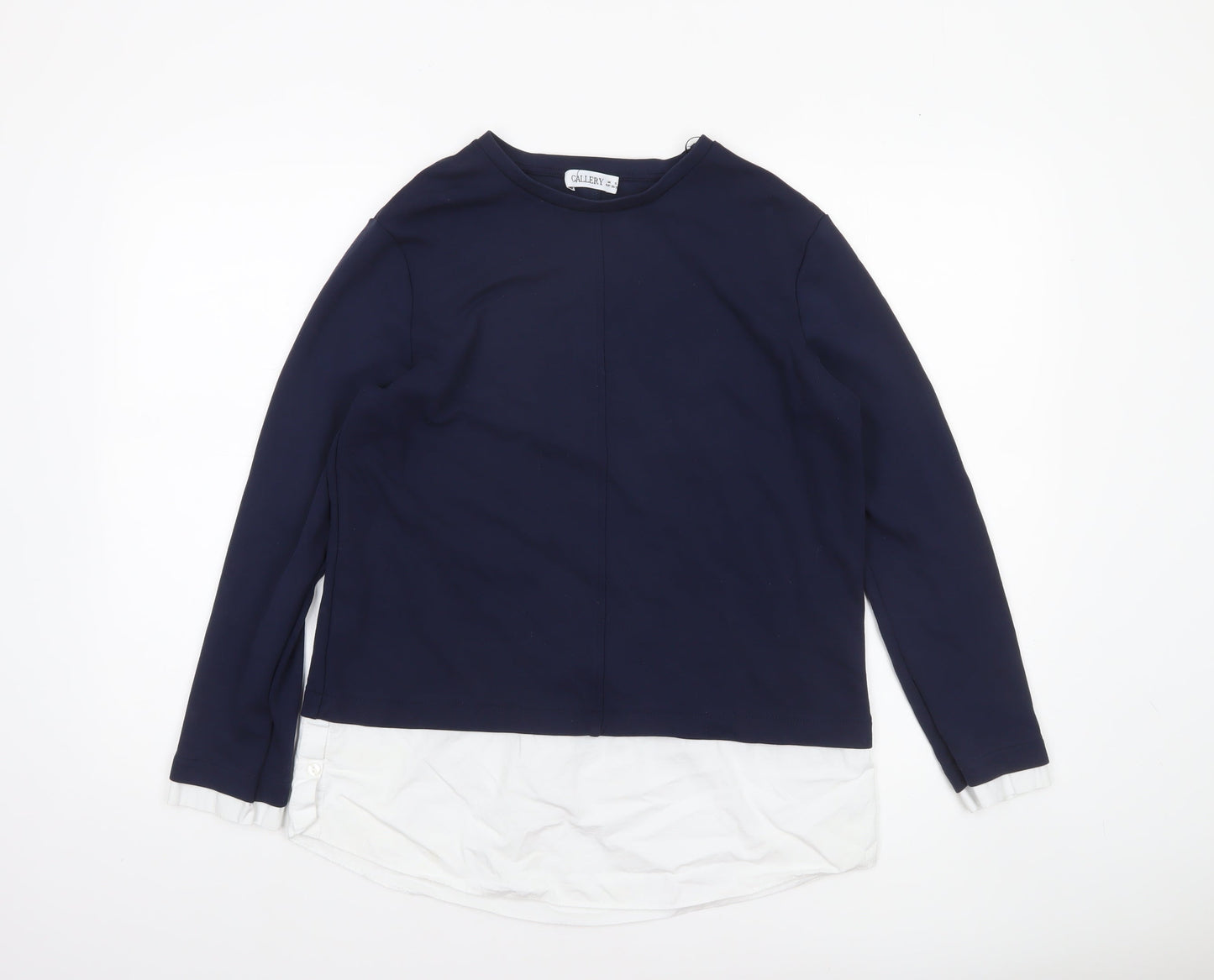 Womens UK Size S Gallery Blue Basic Blouse
