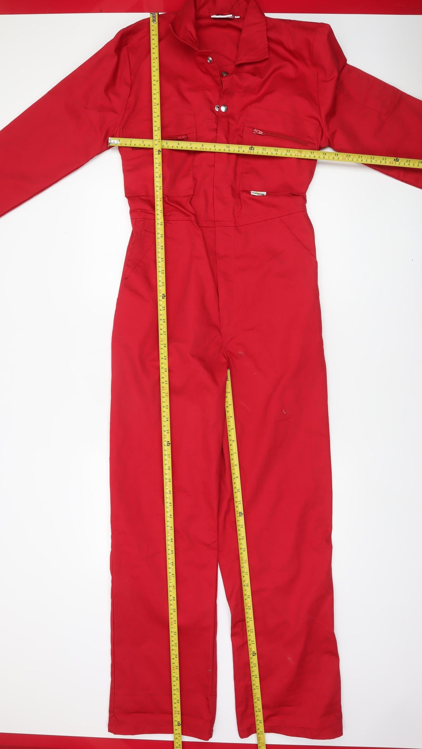 Wetplay Men's Red 34 Cargo Workwear Trousers Polyester Cotton
