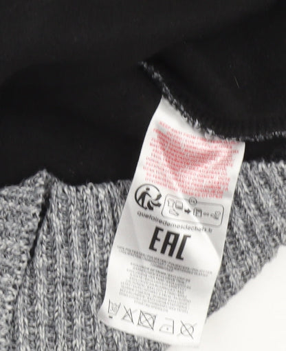 Kensington Eastside Men's Grey Colour Block Chunky Knit Pullover Jumper 3XL