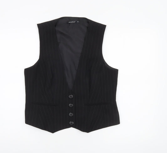 Atmosphere Women Black Pinstripe Suit Waistcoat Size 16 Classic Fit