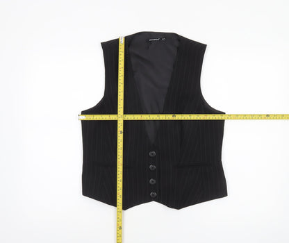 Atmosphere Women Black Pinstripe Suit Waistcoat Size 16 Classic Fit