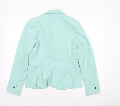 Zara Women Mint Green Fitted Single-Breasted Blazer Size 10