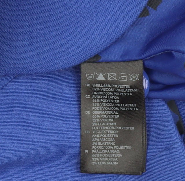 H&M Women Blue Regular Fit Single-Breasted Blazer Size 10