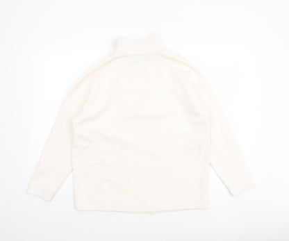 Dunnes Women Ivory XS 1/4 Zip Fleece Sweatshirt Pullover