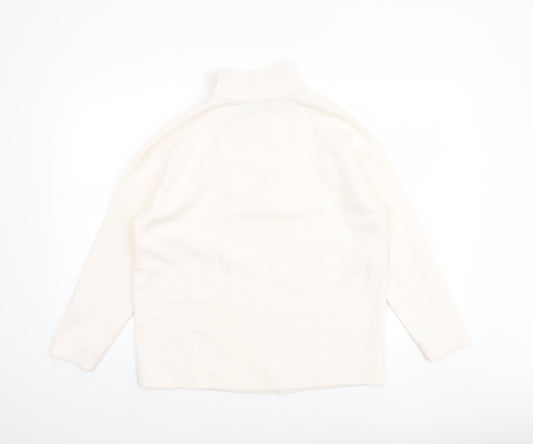 Dunnes Women Ivory XS 1/4 Zip Fleece Sweatshirt Pullover