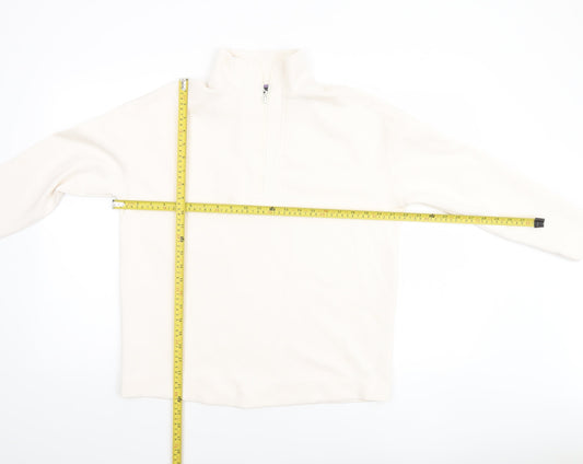 Dunnes Women Ivory XS 1/4 Zip Fleece Sweatshirt Pullover