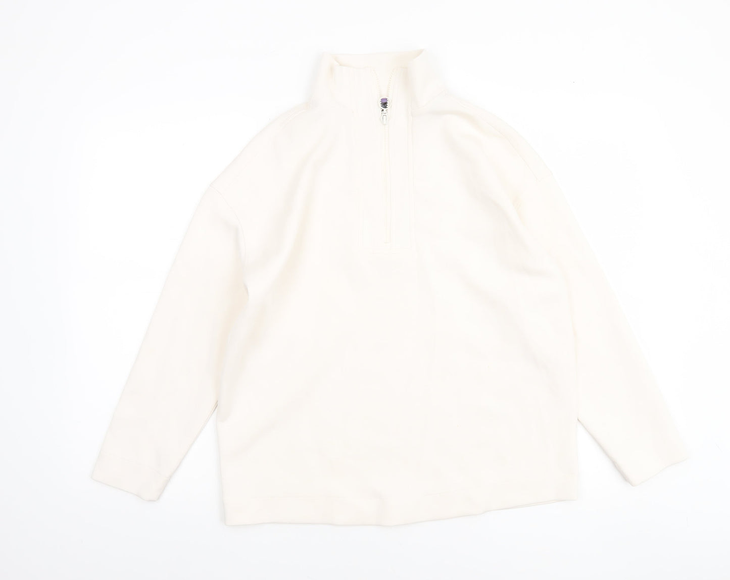 Dunnes Women Ivory XS 1/4 Zip Fleece Sweatshirt Pullover