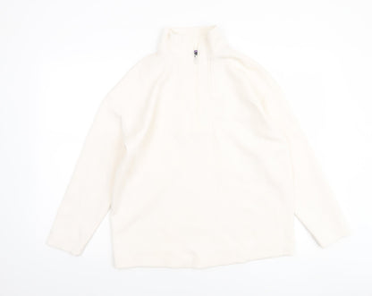 Dunnes Women Ivory XS 1/4 Zip Fleece Sweatshirt Pullover