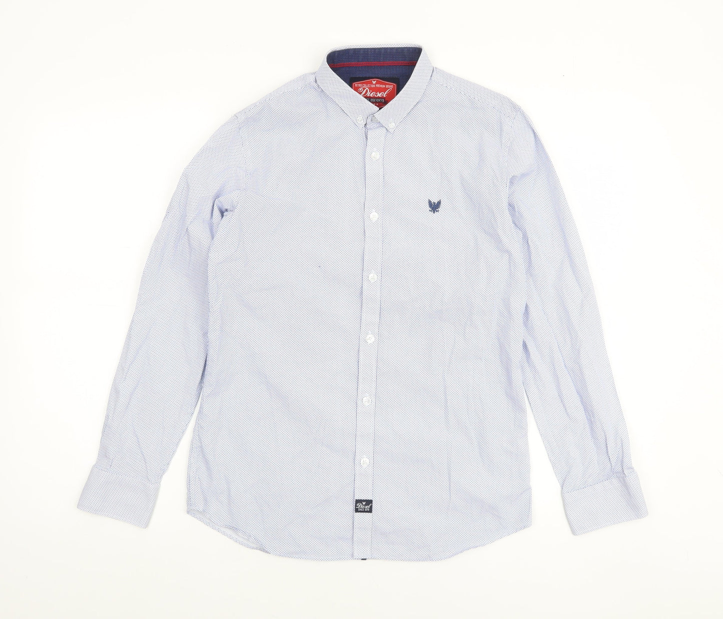 Boys UK Size 13 Years Diesel Blue Basic Button-Up
