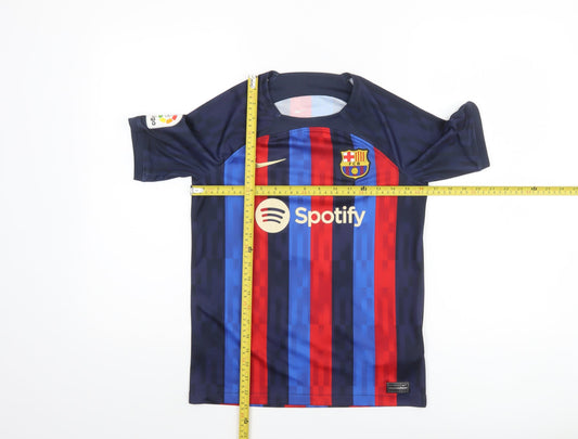 Nike Boys Multicoloured L Barcelona Football Shirt Athletic Dri-Fit Top