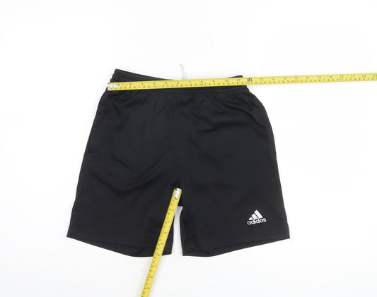 adidas Boys Black Athletic Sports Shorts Size 12 Years Lightweight Activewear