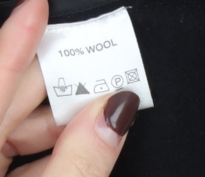 EAST Women's Black Wool Collared Long Sleeve Cardigan Size 14