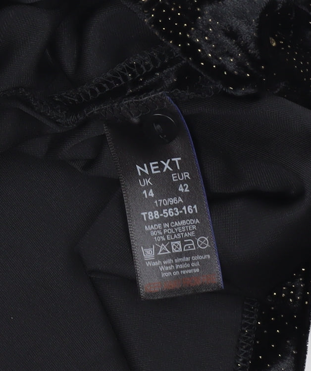 Womens UK Size 14 NEXT Black Tunic Blouse