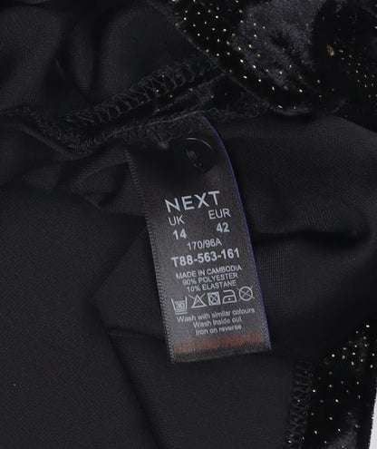 Womens UK Size 14 NEXT Black Tunic Blouse