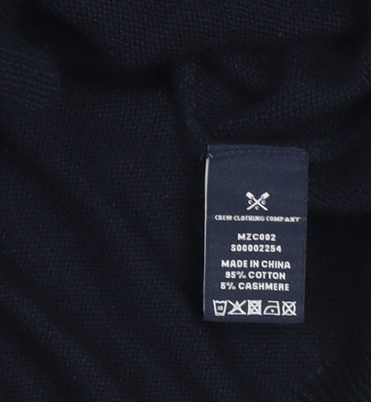 Crew Clothing Men’s Blue Cotton Cashmere V-Neck Jumper L