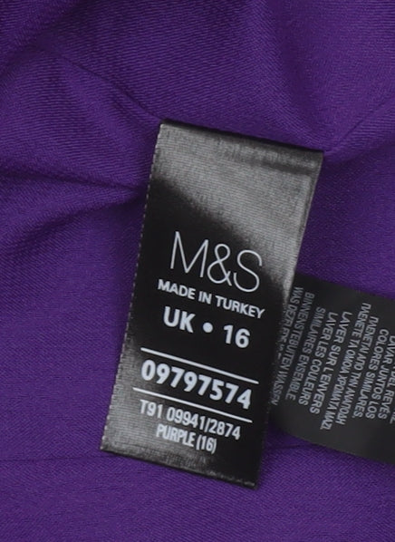 Marks and Spencer Women's Purple Size 16 Classic Blazer Jacket
