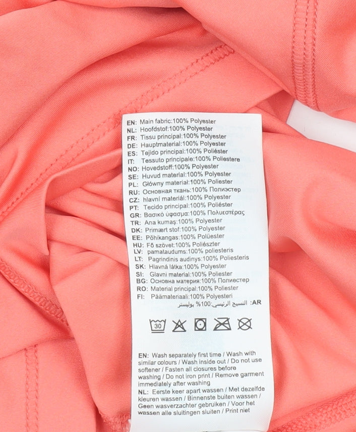 Asics Women Pink Long Sleeve 1/4 Zip Running Pullover Top Size M