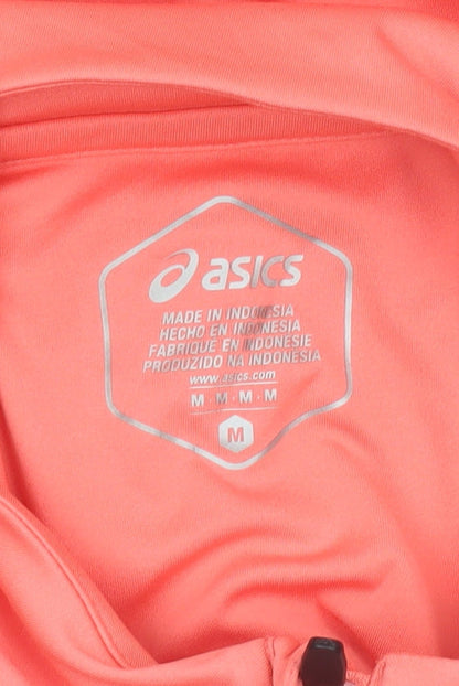 Asics Women Pink Long Sleeve 1/4 Zip Running Pullover Top Size M