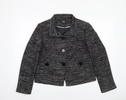 Marks and Spencer Womens Black Size 12 Double-Breasted Blazer