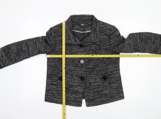 Marks and Spencer Womens Black Size 12 Double-Breasted Blazer