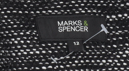 Marks and Spencer Womens Black Size 12 Double-Breasted Blazer