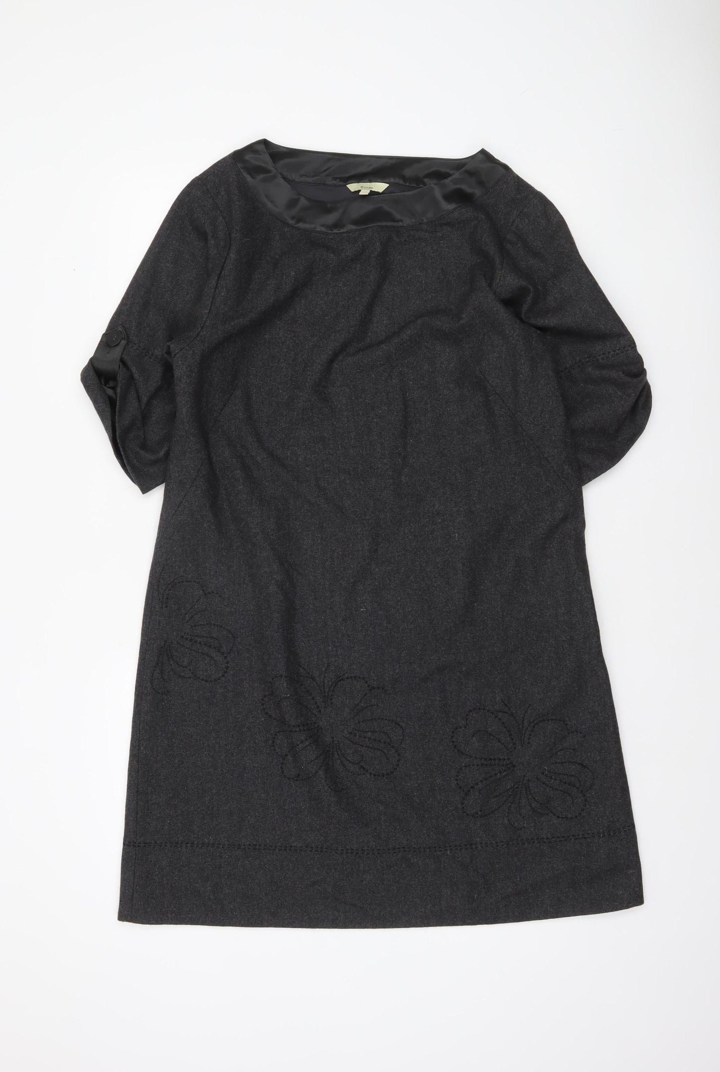 Fat Face Women’s Grey Wool Blend Knee Length Shift Dress Size 12