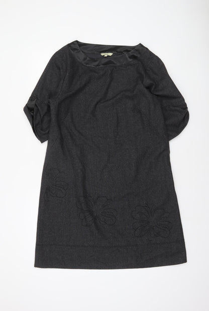 Fat Face Women’s Grey Wool Blend Knee Length Shift Dress Size 12