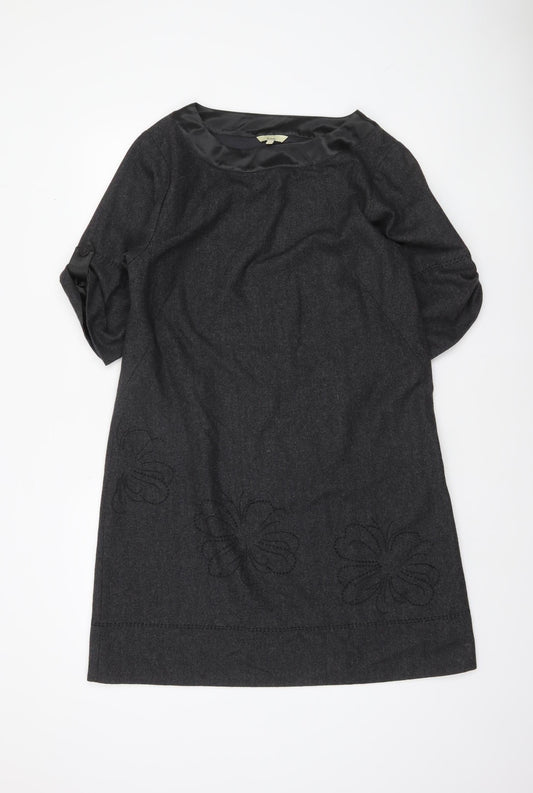Fat Face Women’s Grey Wool Blend Knee Length Shift Dress Size 12