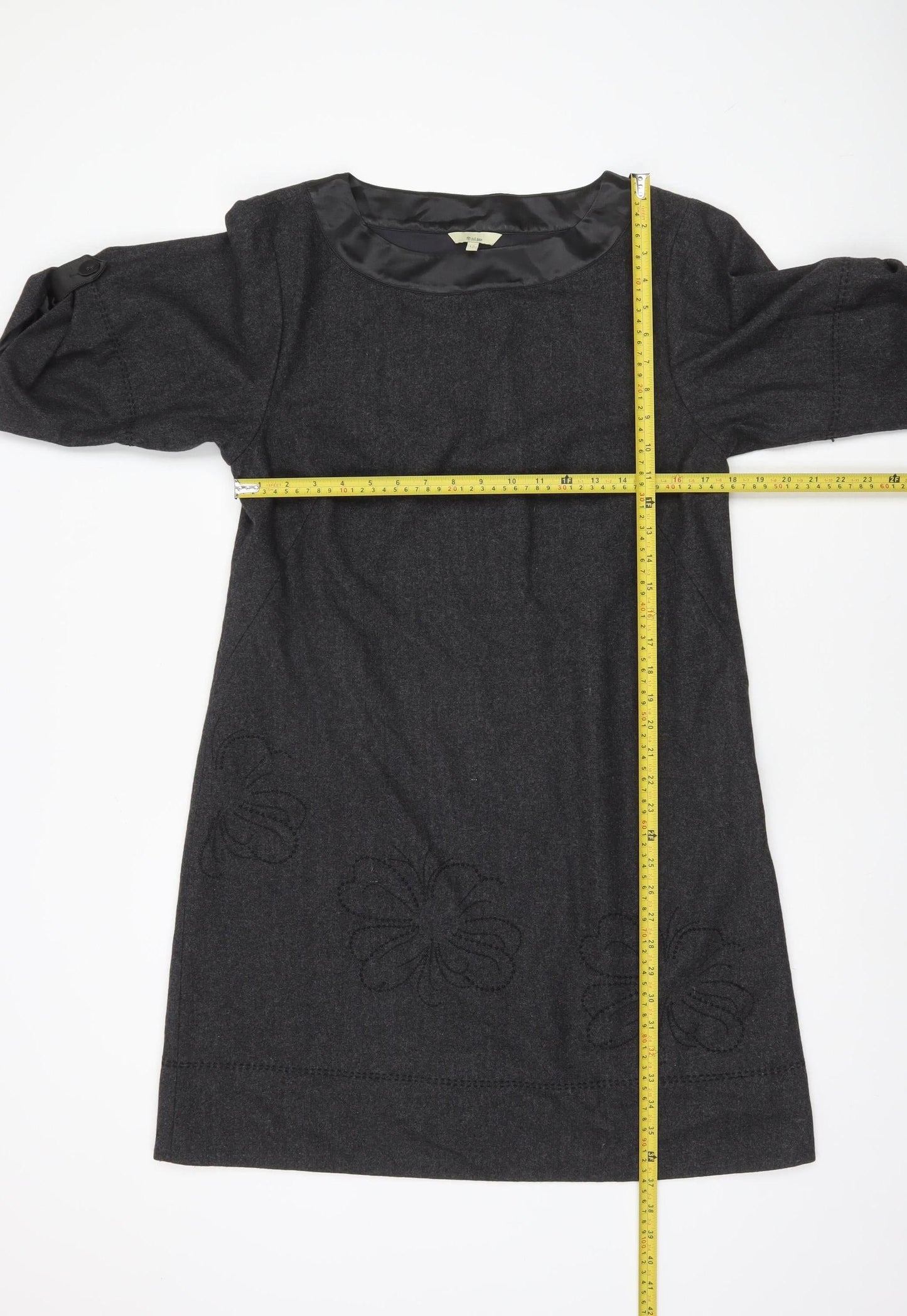 Fat Face Women’s Grey Wool Blend Knee Length Shift Dress Size 12