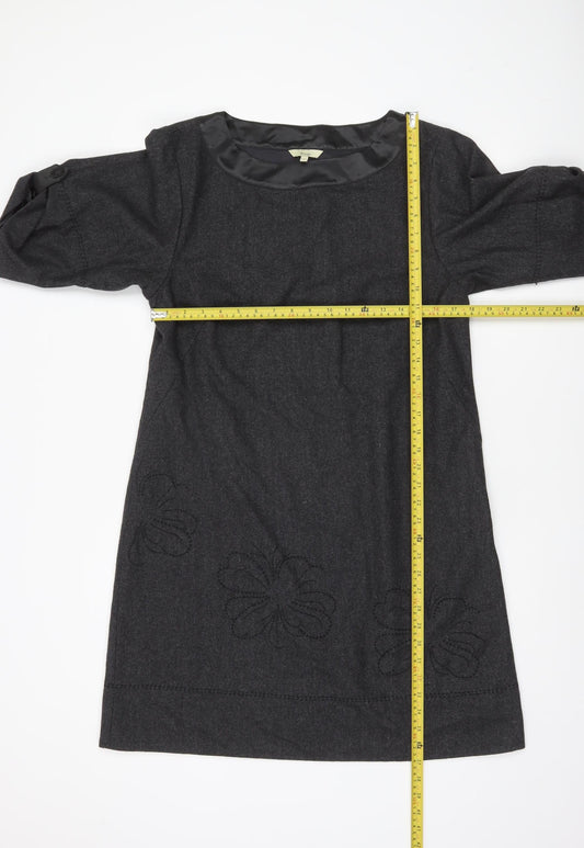 Fat Face Women’s Grey Wool Blend Knee Length Shift Dress Size 12