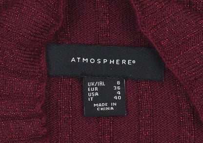 Womens UK Size 8 Atmosphere Red Pullover Jumper
