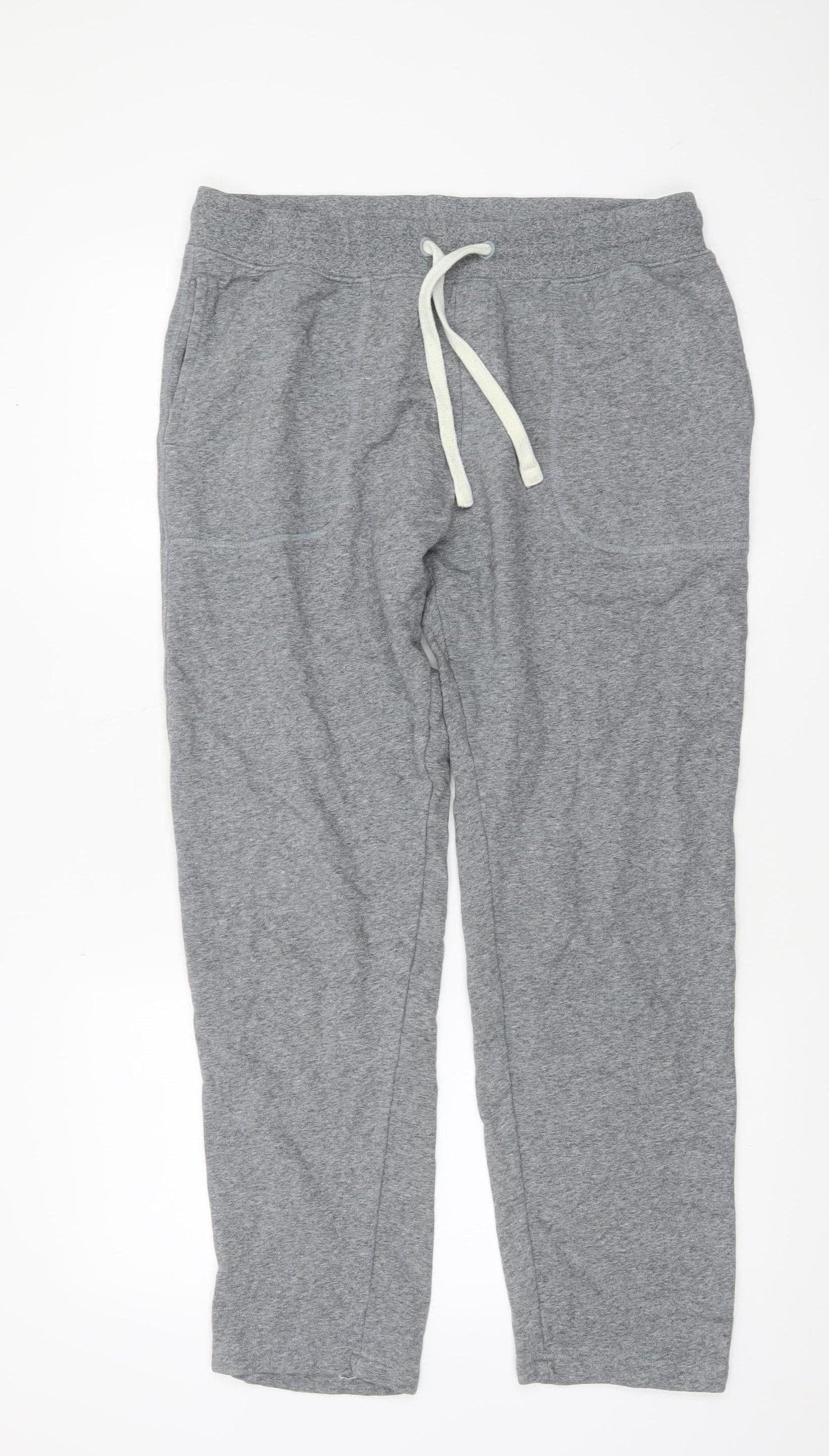 Marks and Spencer Mens Grey Cotton Jogger Trousers Size M Long