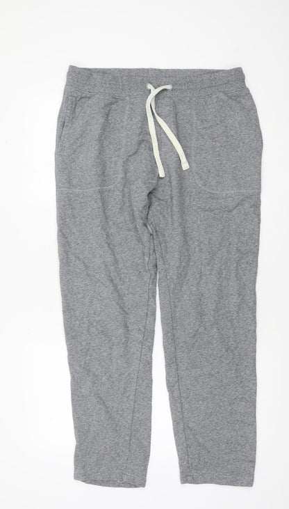 Marks and Spencer Mens Grey Cotton Jogger Trousers Size M Long