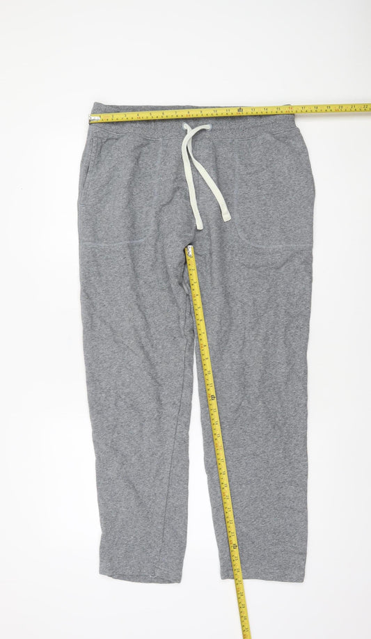 Marks and Spencer Mens Grey Cotton Jogger Trousers Size M Long