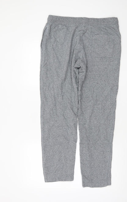 Marks and Spencer Mens Grey Cotton Jogger Trousers Size M Long
