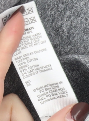 Marks and Spencer Mens Grey Cotton Jogger Trousers Size M Long