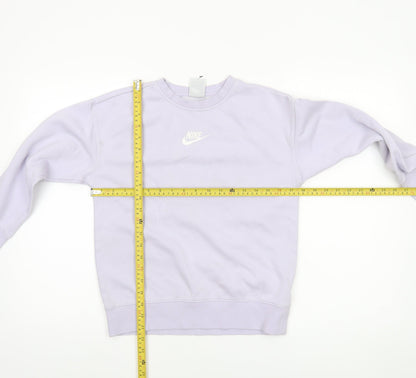 Nike Girls Purple Crew Neck Fleece Sweatshirt M 10-11 Years
