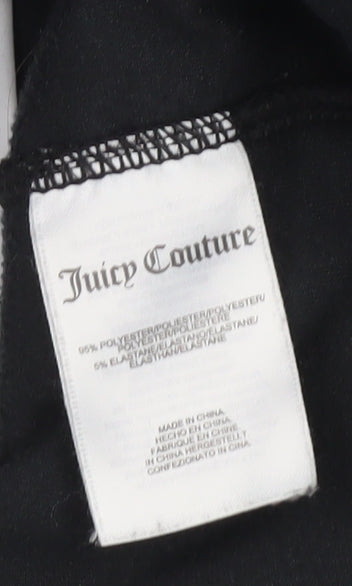 Juicy Couture Womens Black Velour Jogger Trousers Size M