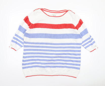 Country Rose Womens Multicoloured Striped Cotton Pullover Jumper XL