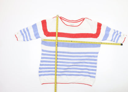 Country Rose Womens Multicoloured Striped Cotton Pullover Jumper XL
