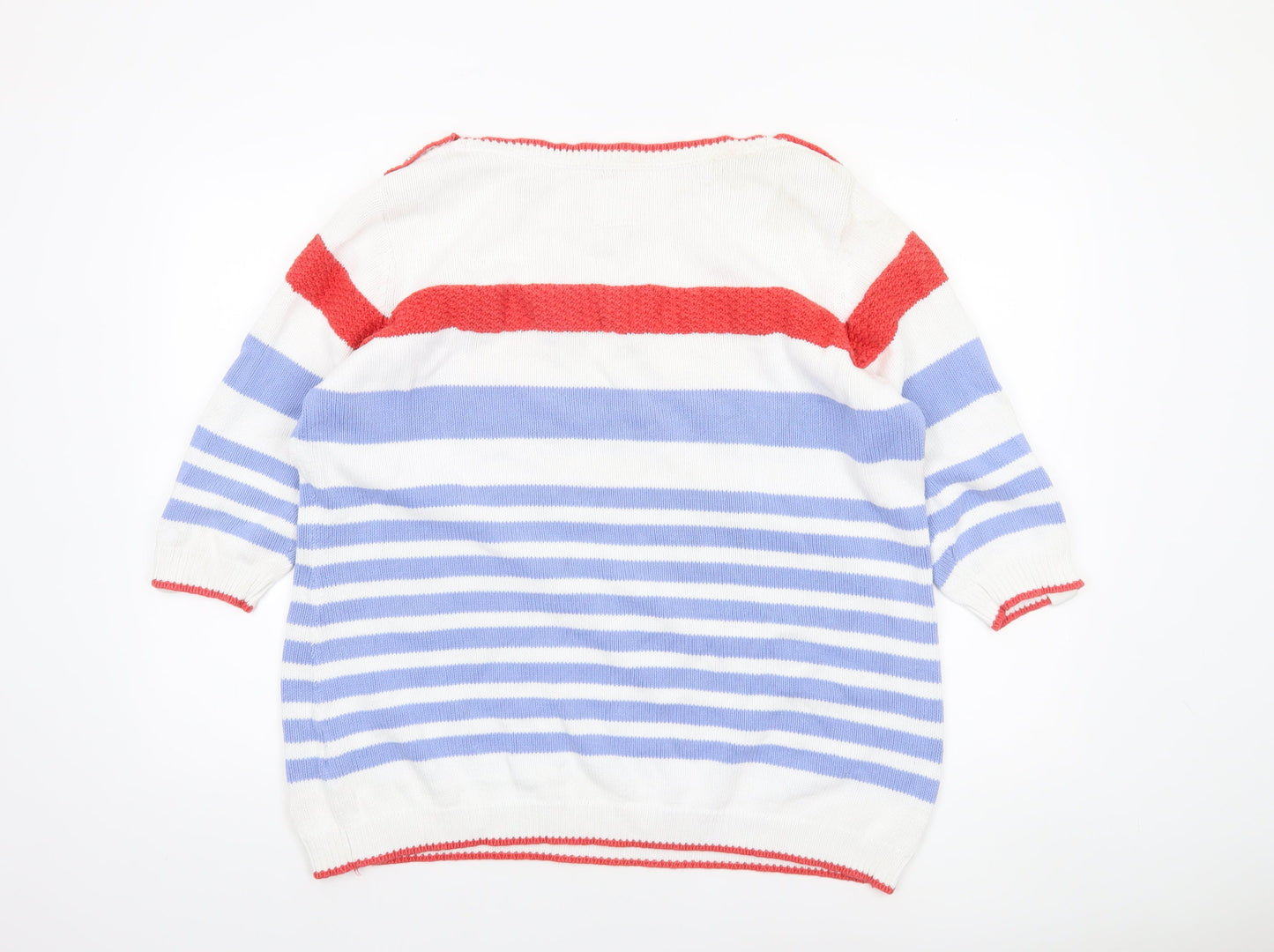 Country Rose Womens Multicoloured Striped Cotton Pullover Jumper XL